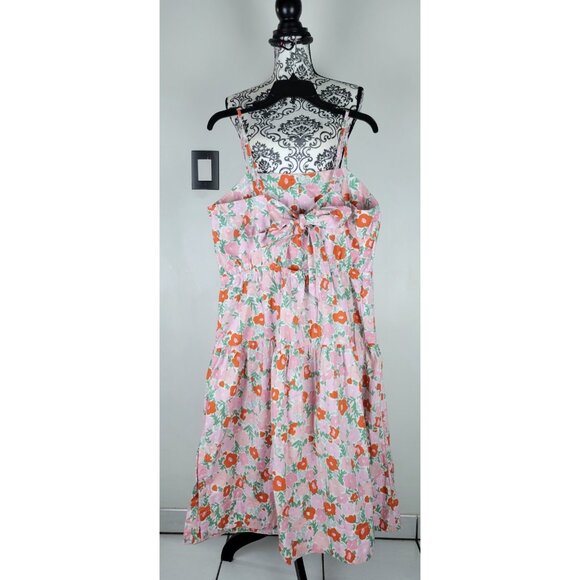 FREE ASSEMBLY Pink Floral Sleeves A-line Cotton Button Dress Sz XL - Picture 7 of 16